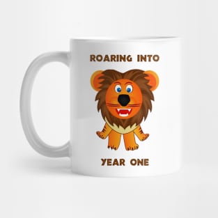 Roaring Into Year One (Cartoon Lion) Mug